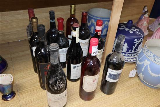 Twelve various bottles of wine